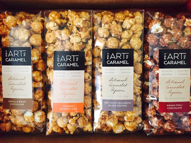 various caramel corns from the art of caramel's collection