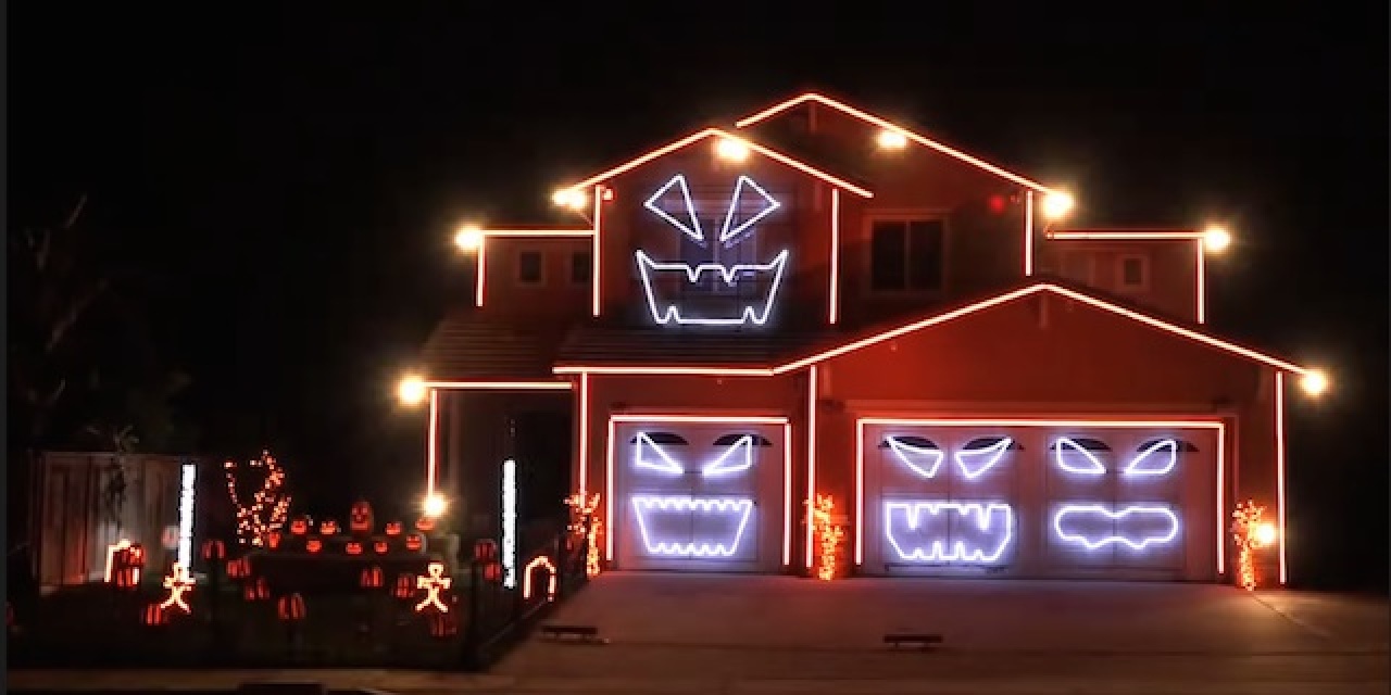 Video: Epic Halloween Light Show Moves To A New House But Keeps On