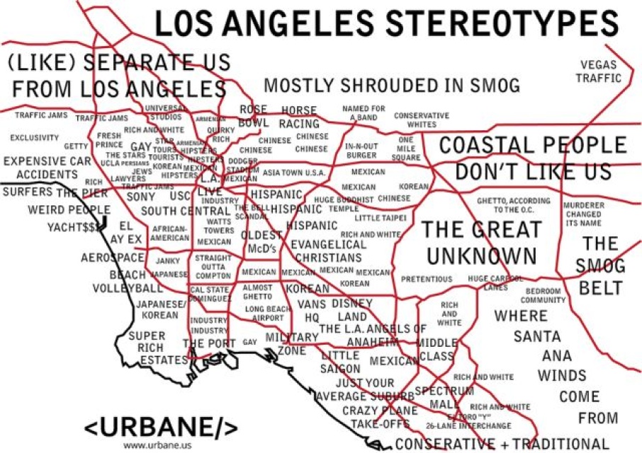 Map Outlines Every Negative Stereotype About L.A. Neighborhoods: LAist
