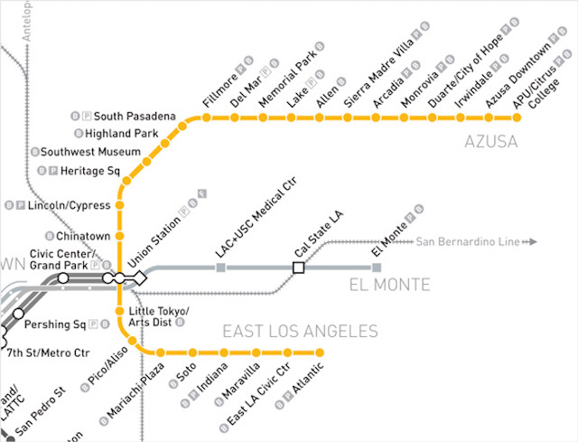 La Metro Gold Line Map 4095