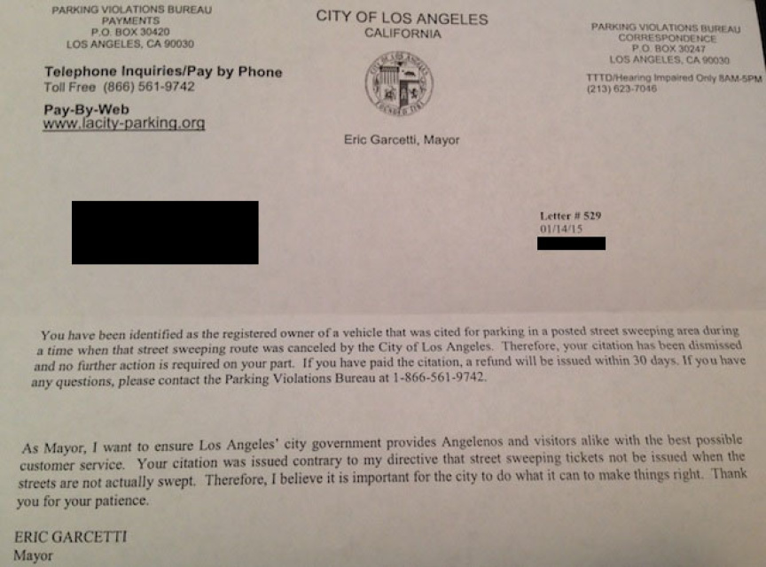 Mayor Garcetti Is Actually Refunding Those Bogus Parking Tickets Laist